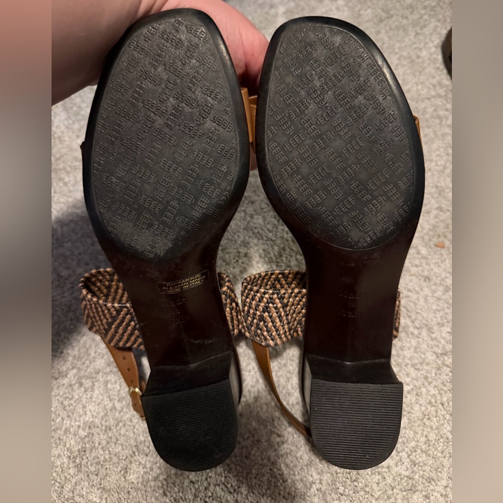 Italian Shoemakers Brown Woven-Accent Two-Strap Sandals - Picture 4 of 5